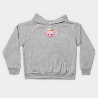 Pink coffee cup Kids Hoodie